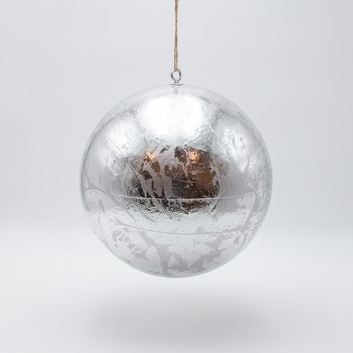 [600-47643] BOLA, PLATA METALIZADA, 25CM