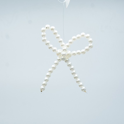 [600-47704] LAZO CON PERLAS BLANCAS, 8X8CM