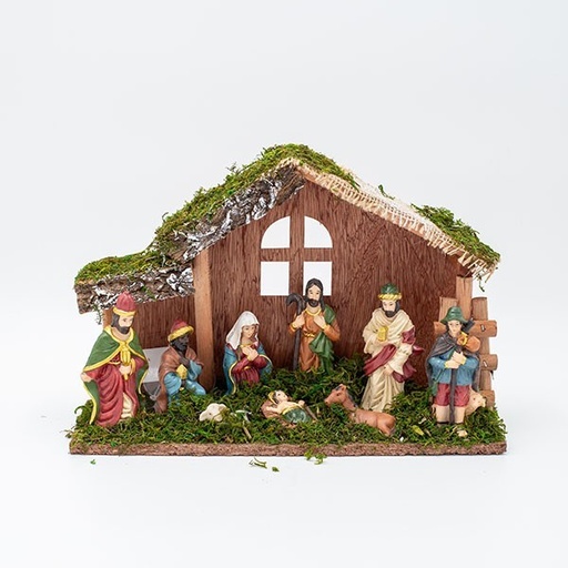 [600-47728] BELÉN CON 9 FIGURAS, 30X10X20CM