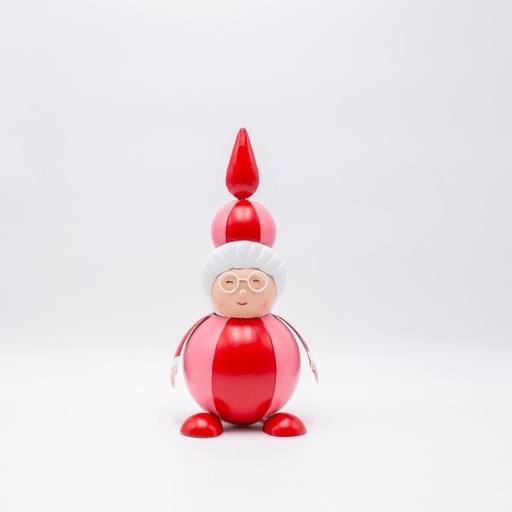 [600-47743] SEÑORA SANTA CLAUS ROJO ROSA, METAL, 14X13X30CM