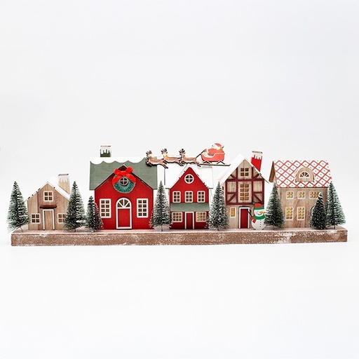 [600-47756] CASAS DE PAPEL ILUMINADAS 50,8X9X15CM