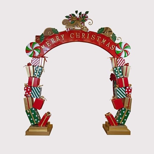[600-47850] ARCO METÁLICO CON REGALOS Y DULCES, 274X55X300CM