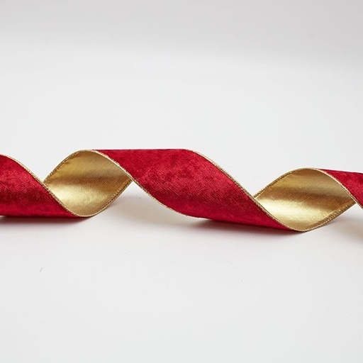 [600-47852] CINTA DE TERCIOPELO ROJO, 914 X 6,3 CM
