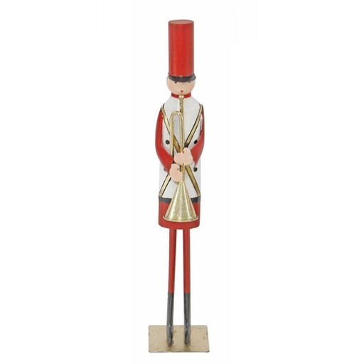 [600-48001] SOLDADO INGLÉS METÁLICO, CON TROMPETA, 60CM