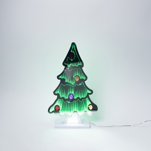 [600-48019] ÁRBOL DE NAVIDAD 40X25CM, ESPEJO DECORATIVO CON CINTA LED, ADAPTADOR, 193 LED, MULTI LED, CABLE 3M, IP44
