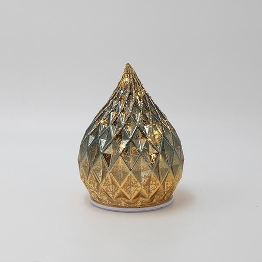 [600-48111] LÁGRIMA ILUMINADA, CHAMPÁN, GIRATORIA, 12X12X15CM