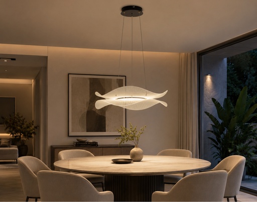 [144-15041] LÁMPARA DE TECHO COLGANTE LED 48W 3240lm 3000K Ø540mm NEGRO ARTE ILLUMINA FIRENZE
