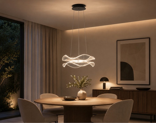 [144-15042] LÁMPARA DE TECHO COLGANTE LED 34W 3024lm 3000K Ø340mm NEGRO ARTE ILLUMINA FIRENZE