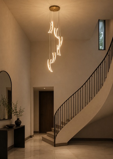 [144-15045] LÁMPARA DE TECHO COLGANTE ACRÍLICAS LED 60W 5400lm 3000K 350mm ORO FRANCÉS ARTE ILLUMINA COMO