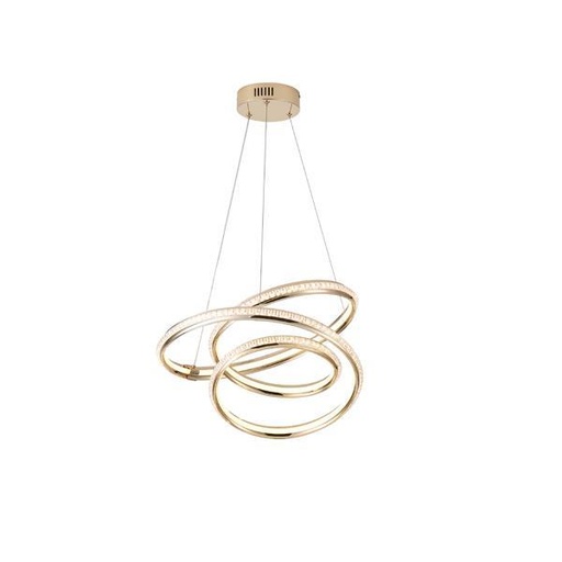 [144-15059] LÁMPARA COLGANTE ALUMINIO LED 38W 3000lm 3000K 500x1200mm ORO ARTE ILLUMINA SATURN