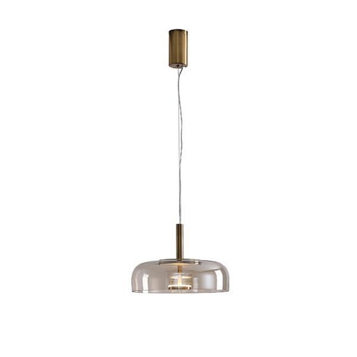 [144-15090] LÁMPARA DE TECHO COLGANTE METAL-VIDRIO 8W 960lm 3000K 300x1390x90mm COGNAC ARTE ILLUMINA LOBBY