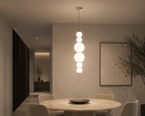 [144-15111] LÁMPARA DE TECHO COLGANTE ALUMINIO 24W 2800lm 3000K 2800lm 3000K Ø175x2262mm BLANCO ARTE ILLUMINA BLOSSOM