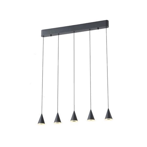 [144-16091] LÁMPARA DE TECHO COLGANTE LED 25W 1500lm 3000K 680x1200mm NEGRO ARTE ILLUMINA CAMPANELLE