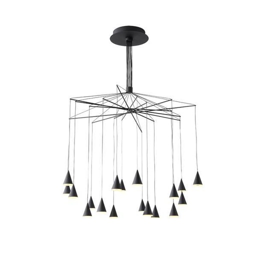 [144-16093] LÁMPARA DE TECHO COLGANTE LED 90W 5400lm 3000K Ø1000x1200mm NEGRO ARTE ILLUMINA CAMPANELLE