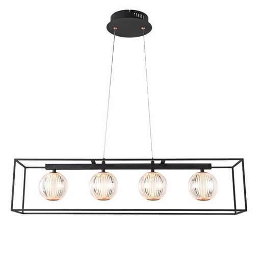 [144-16110] LÁMPARA DE TECHO COLGANTE METAL LED 14W 80x1200mm NEGRO ARTE ILLUMINA BOX