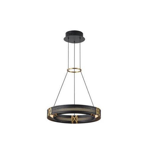 [144-17040] LÁMPARA DE TECHO COLGANTE ALUMINIO LED 21W 1260lm 3000K Ø420mm NEGRO-ORO ARTE ILLUMINA LUIS