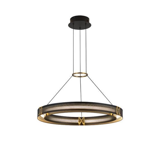[144-17041] LÁMPARA COLGANTE ALUMINIO LED 33W 1980lm 3000K Ø620mm NEGRO-ORO ARTE ILLUMINA LUIS