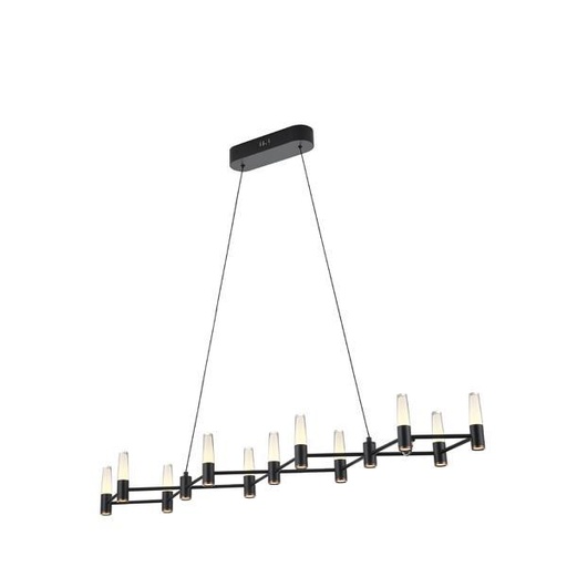 [144-17051] LÁMPARA DE TECHO COLGANTE ALUMINIO LED 58W 3480lm 3000K 1200x1500mm NEGRO-ORO ARTE ILLUMINA VELAS