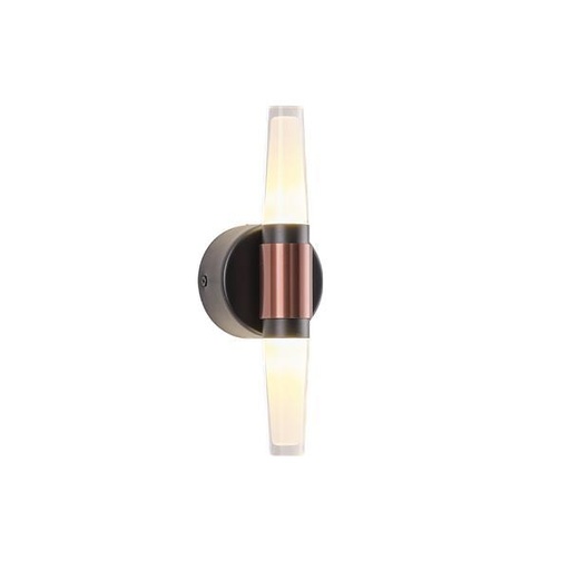 [144-17052] APLIQUE DE PARED ALUMINIO LED 6W 360lm 3000K Ø80x240mm NEGRO-ORO ARTE ILLUMINA VELAS