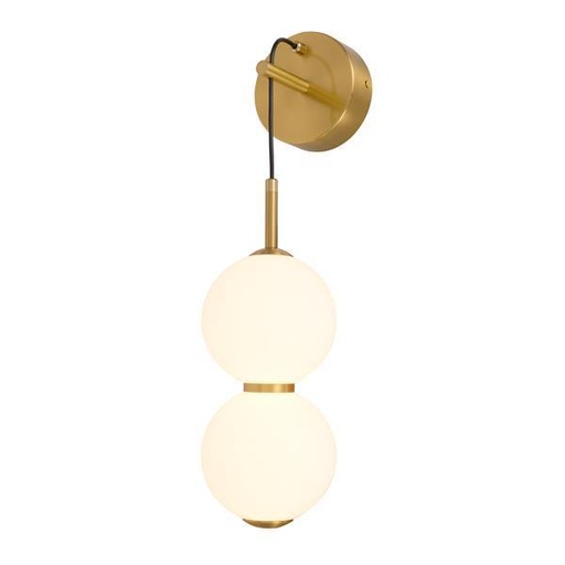 [144-18045] APLIQUE DE PARED METAL 9W 702lm 3000K 160 × 430mm LATÓN CON BLANCO OPAL ARTE ILLUMINA TREA