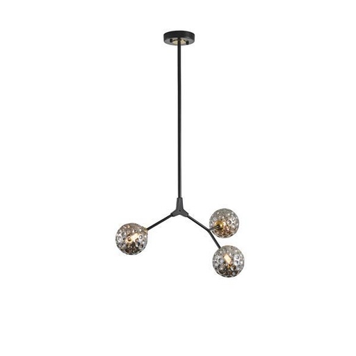 [144-23015] LÁMPARA DE TECHO COLGANTE 3 LUCES 3xG9 MAX 15W 560Χ900mm NEGRO-GRIS ARTE ILLUMINA ATOM