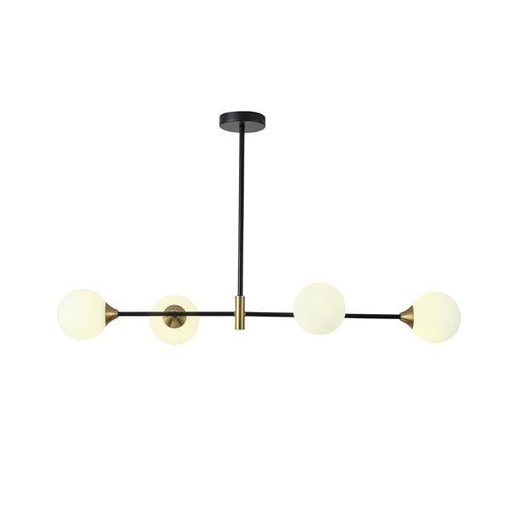 [144-28510] LÁMPARA DE TECHO COLGANTE CRISTAL 4 LUCES 4XG9 MAX 10W 1000x570mm NEGRO ARTE ILLUMINA POOLS