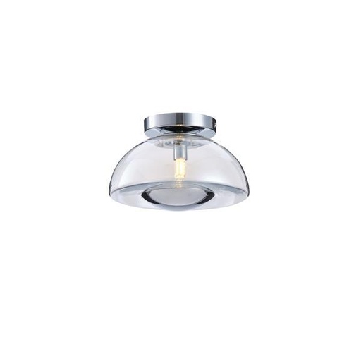 [144-28523] PLAFÓN DE CRISTAL G9 MAX 7W 230x230x150mm CROMO PERLA ARTE ILLUMINA CLEAR