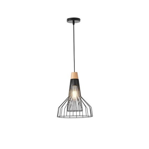 [144-46017] LÁMPARA DE TECHO COLGANTE METAL 1xE27 MÁX. 15W 260x260x1370mm NEGRO ARTE ILLUMINA TASSEL