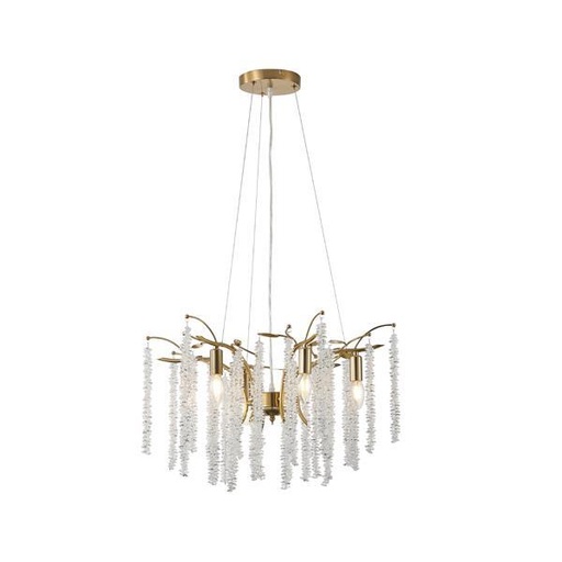 [144-47005] LÁMPARA DE TECHO COLGANTE METAL-VIDRIO TRANSPARENTE 6xE14 MAX 8W Ø590mm ARTE ILLUMINA DYNASTY