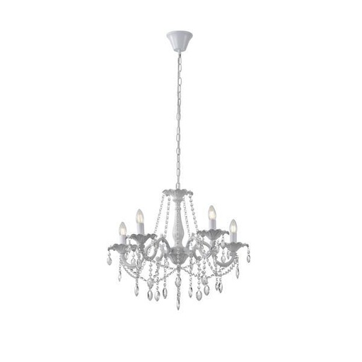 [144-47010] LÁMPARA DE TECHO COLGANTE ALUMINIO 5xE14 MAX 8W 1060x640mm CRISTAL TRANSPARENTE ARTE ILLUMINA JEWEL