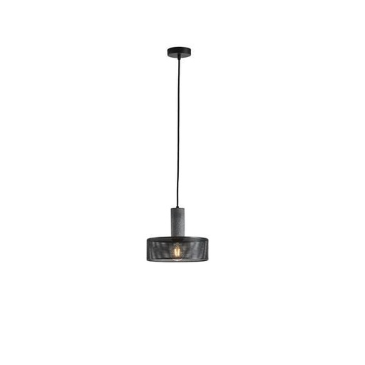 [144-50002] LÁMPARA DE TECHO COLGANTE DE HORMIGÓN Y HIERRO 1xΕ27 Ø255X1700m NEGRO ARTE ILLUMINA SCOURO