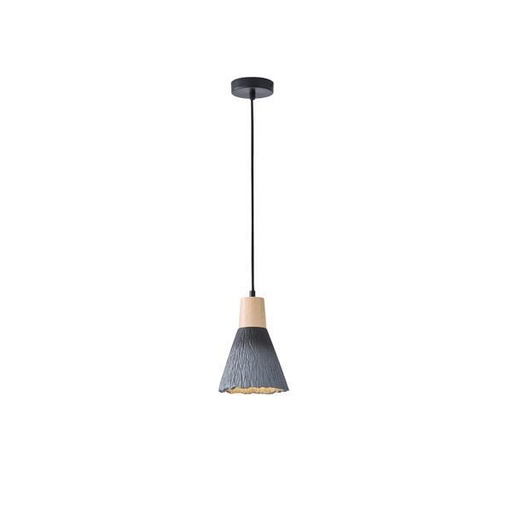 LÁMPARA DE TECHO COLGANTE CAUCHO MADERA Y HORMIGÓN 1xΕ27 Ø160X1720mm ARTE ILLUMINA GESSO