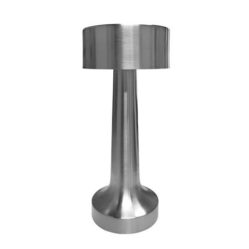 [144-70008] LÁMPARA DE MESA TÁCTIL RECARGABLE LED 3W 240lm 3000K 5V REGULABLE PLATA ARTE ILLUMINA GLOWORA