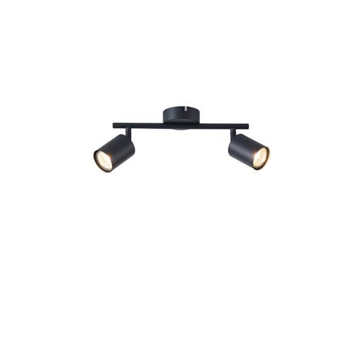 [145-25221] FOCO 2 LUCES METALIZADO 2xGU10 300x80x155mm NEGRO ARTE ILLUMINA OLYMP