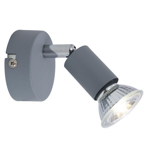 FOCO MÓVIL METALIZADO 1xGU10 MÁX. 7W 70x105mm GRIS ARTE ILLUMINA VORRAS