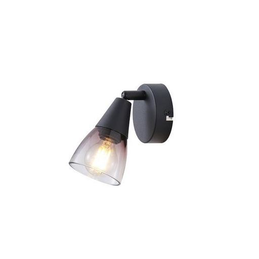 [145-25270] FOCO METÁLICO CON CRISTAL AHUMADO 1xE14 MAX 7W D80xH165mm ARTE ILLUMINA CLASSY