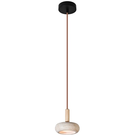 [144-50063] LÁMPARA DE TECHO COLGANTE TRAVERTINE LED 5W Ø150x1800 ARTE ILLUMINA LITO