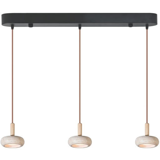 [144-50064] LÁMPARA DE TECHO COLGANTE TRAVERTINE LED 3x5W Ø710x1800 ARTE ILLUMINA LITO
