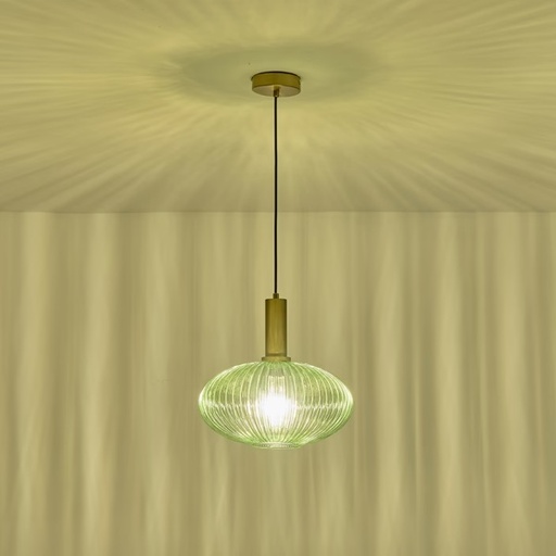 LÁMPARA DE TECHO COLGANTE DE CRISTAL REPUJADO 1xΕ27 MÁX 15W Ø300mm ARTE ILLUMINA TOPACIO