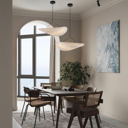 [144-24151] LÁMPARA DE TECHO COLGANTE LED 12W 540lm 3000K Ø500mm BLANCO ARTE ILLUMINA NEFI