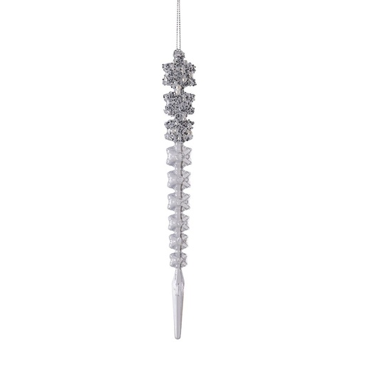 [600-49469] ADORNO COLGANTE, ESTALACTITA CON COPOS, 23CM