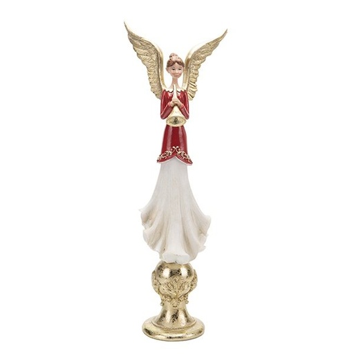 [600-48733] ÁNGEL POLIRRESINA, CON TROMPETA, 15X11X43CM