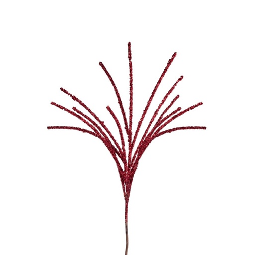 [600-48224] HIERBA RAMA, CON INTENSO ROJO PURPURINA, 67CM