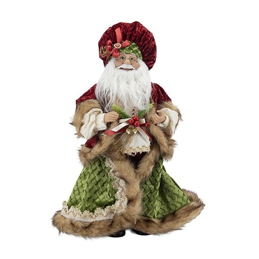 [600-48490] PAPÁ NOEL EN A TERCIOPELO BARROCO VESTIDO, 45CM
