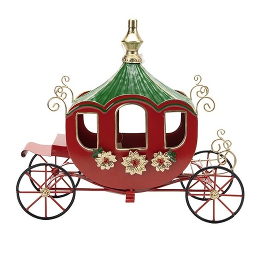 [600-48723] METAL CARRUAJE, ROJO CON VERDE, 38X15.80X32.50CM