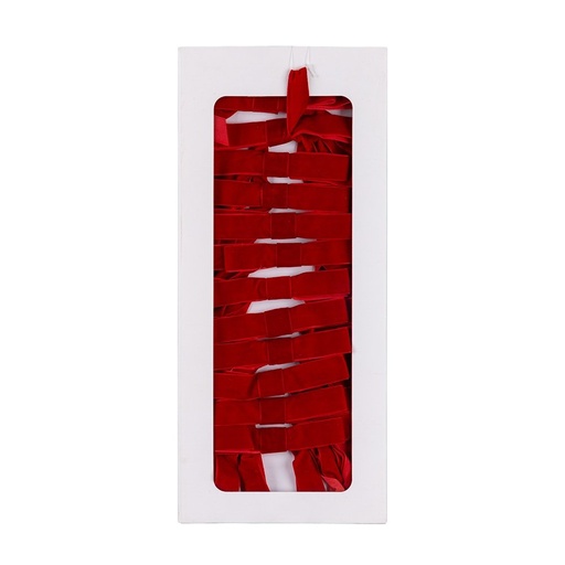 [600-49173] LAZOS, TERCIOPELO, ROJO, 12UDS, 18X38CM