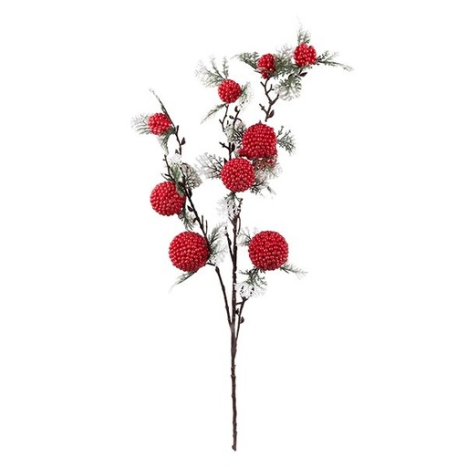 [600-49277] RAMA CON ROJO FRUTAS Y ABETO RAMITA, 87CM