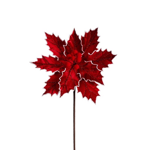 [600-48239] ACEBO FLOR, ROJO CON BLANCO DETALLES, 27X45CM