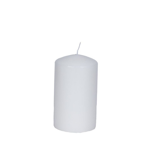 [819-00040] VELA BLANCO CON BLANCO ALMIZCLE AROMA 6X10CM