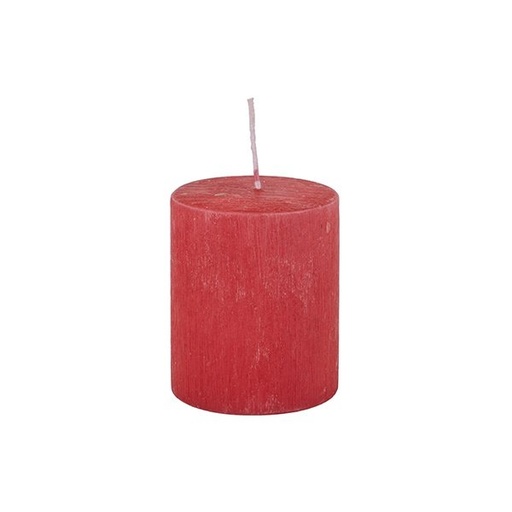 [819-01977] VELA CILÍNDRICA ROJO RAYADO JAZMÍN AROMA 7X8CM